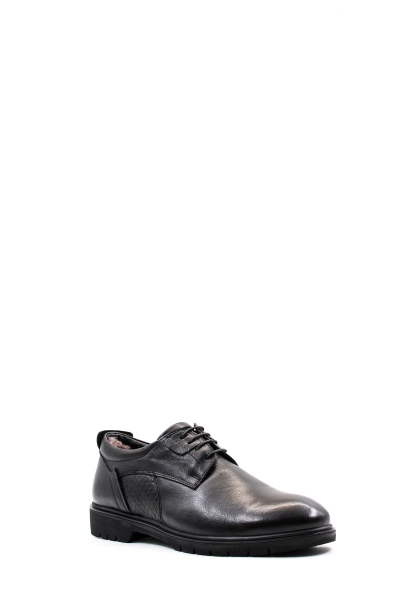 MirgeShoes Siyah Bağcıklı Erkek Casual Ayakkabı Hakiki Deri İçi Kürklü MRG0184111131590