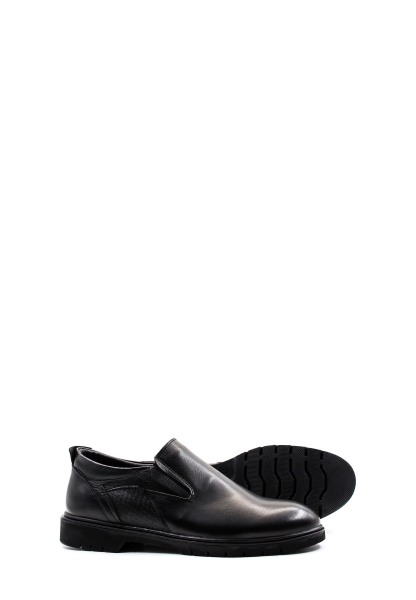 MirgeShoes Siyah Bağcıksız Erkek Klasik Ayakkabı İçi Kürklü Dışı Hakiki Deri MRG0184111131694