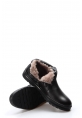 MirgeShoes Siyah Fermuarlı Erkek Klasik Bot Hakiki Deri İçi Kürklü MRG0184111131348
