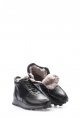 MirgeShoes Siyah Erkek Spor Comfort Bot Hakiki Deri İçi Kürklü MRG012841113117308