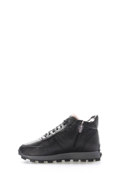 MirgeShoes Siyah Erkek Spor Comfort Bot Hakiki Deri İçi Kürklü MRG012841113117308