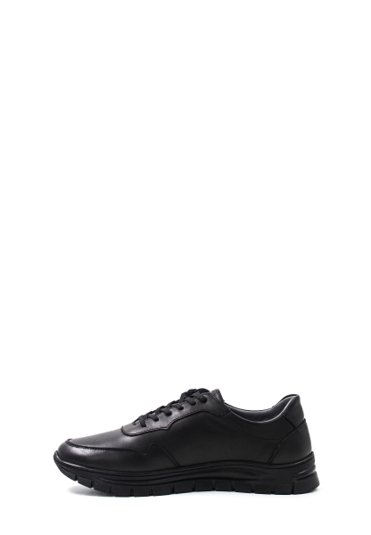 MirgeShoes Siyah Bağcıklı Erkek Spor Sneaker Ayakkabı İçi Kürklü Dışı Hakiki Deri MRG01108111131318