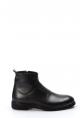 MirgeShoes Siyah Fermuarlı Erkek Chelsea Bot Hakiki Deri İçi Kürklü MRG0184111131325