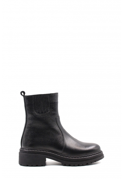 MirgeShoes Siyah Fermuarlı Kadın Bot İçi Kürklü Dışı Hakiki Deri MRG0138711261841