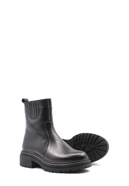 MirgeShoes Siyah Fermuarlı Kadın Bot İçi Kürklü Dışı Hakiki Deri MRG0138711261841