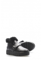 MirgeShoes Siyah Bantlı Kadın Bot İçi Kürklü Dışı Hakiki Deri MRG011046112613917