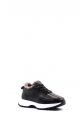 MirgeShoes Siyah Bağcıklı Kadın Casual Ayakkabı İçi Kürklü Dışı Hakiki Deri MRG0126611261719-1