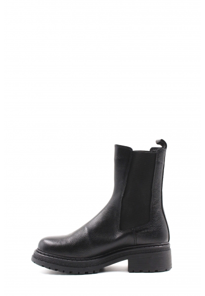 MirgeShoes Siyah Lastikli Kadın Chelsea Bot İçi Kürklü Dışı Hakiki Deri MRG0138711261839