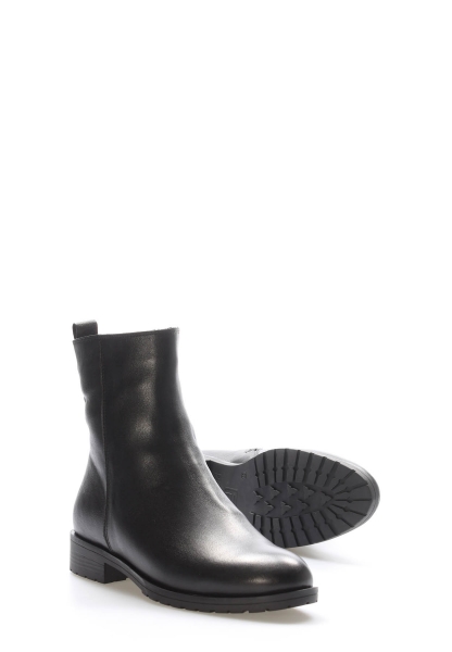 MirgeShoes Siyah Fermuarlı Kadın Klasik Bot İçi Kürklü Dışı Hakiki Deri MRG0138711261847