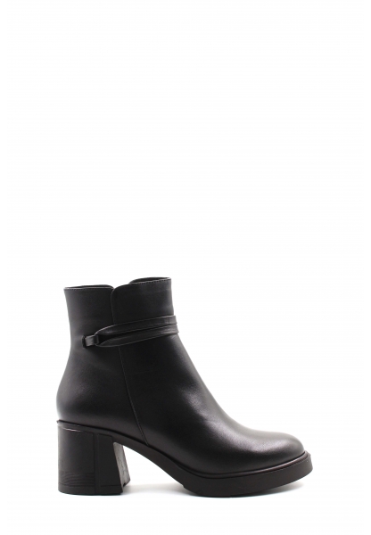 MirgeShoes Siyah Fermuarlı Kadın Klasik Bot İçi Kürklü Dışı Hakiki Deri MRG018871126124731