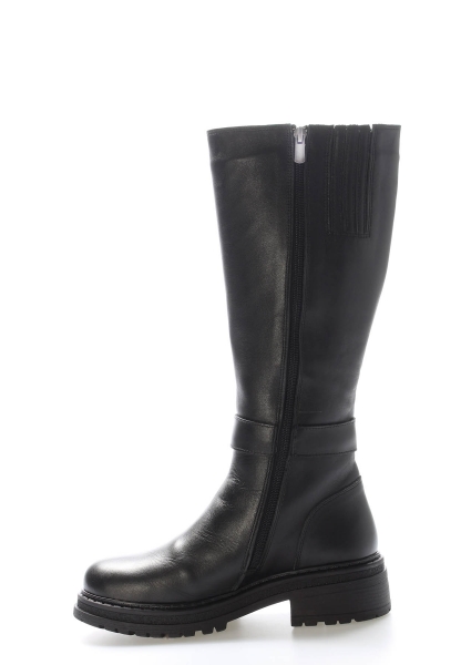 MirgeShoes Siyah Kadın Çizme İçi Kürklü Dışı Hakiki Deri MRG0138711261849