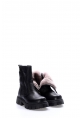 MirgeShoes Siyah Unisex Çocuk Fermuarlı Bot İçi Kürklü Dışı Hakiki Deri MRG01742116116559