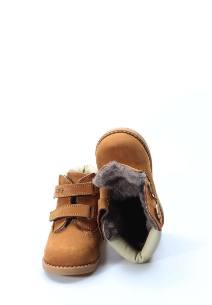 MirgeShoes Bebek Worker Bot İçi Kürklü Dışı Hakiki Nubuk Deri Taba  MRG0113611211113