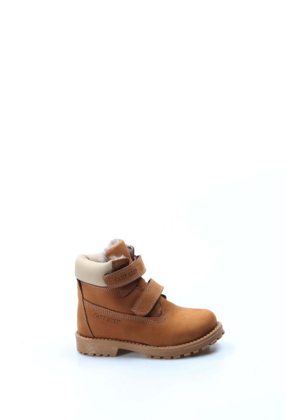 MirgeShoes Taba Unisex Çocuk Worker Bot Cırtcırtlı İçi Kürklü Dışı Hakiki Deri  MRG01136111611113