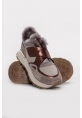 MirgeShoes Vizon-Bakır Bantlı Kadın Casual Ayakkabı İçi Kürklü Dışı Hakiki Deri MRG018871126124273