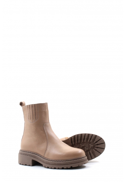 MirgeShoes Vizon Fermuarlı Kadın Bot İçi Kürklü Dışı Hakiki Deri MRG0138711261841