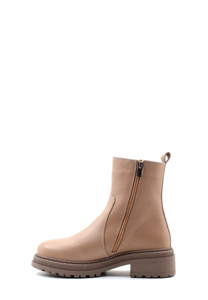 MirgeShoes Vizon Fermuarlı Kadın Bot İçi Kürklü Dışı Hakiki Deri MRG0138711261841