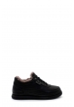 MirgeShoes Siyah Bağcıklı Kadın Casual Ayakkabı İçi Kürklü Dışı Hakiki Floter Deri MRG01713112617242