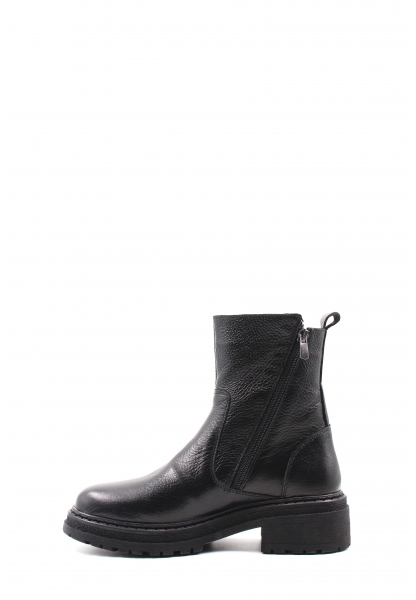 MirgeShoes Siyah Fermuarlı Kadın Bot İçi Kürklü Dışı Hakiki Floter Deri MRG0138711261840