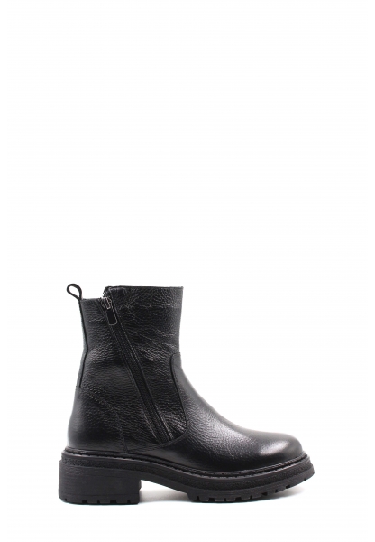 MirgeShoes Siyah Fermuarlı Kadın Bot İçi Kürklü Dışı Hakiki Floter Deri MRG0138711261840