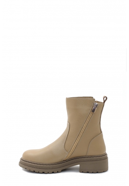 MirgeShoes Vizon Fermuarlı Kadın Bot İçi Kürklü Dışı Hakiki Floter Deri MRG0138711261840