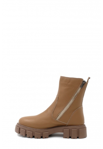 MirgeShoes Vizon Fermuarlı Kadın Klasik Bot İçi Kürklü Dışı Hakiki Floter Deri MRG01840112616219