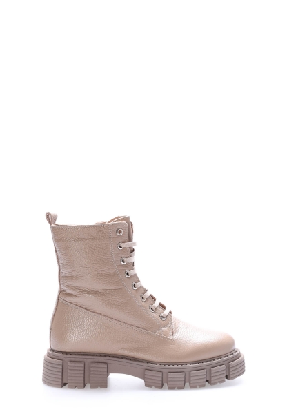 MirgeShoes Vizon Fermuarlı Kadın Postal Bot İçi Kürklü Dışı Hakiki Floter Deri MRG01840112616218