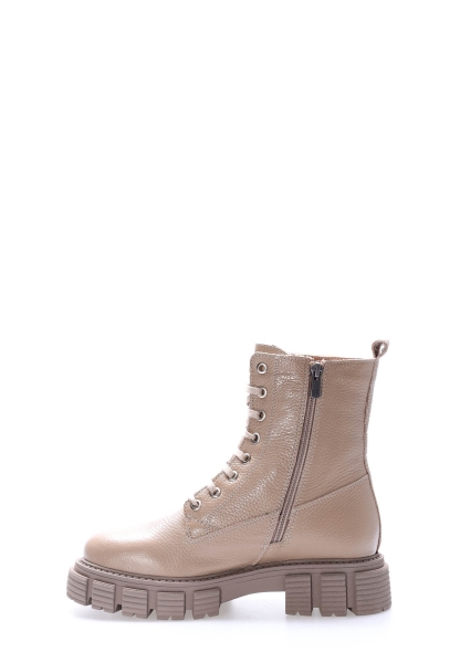 MirgeShoes Vizon Fermuarlı Kadın Postal Bot İçi Kürklü Dışı Hakiki Floter Deri MRG01840112616218