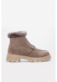 MirgeShoes Vizon Fermuarlı Kadın Bot İçi Kürklü Dışı Hakiki Süet Deri MRG0134711261781151