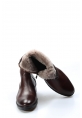 MirgeShoes Kahve Fermuarlı Erkek Chelsea Bot Kaymaz Taban Hakiki Deri İçi Kürklü MRG0180111131519