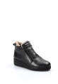 MirgeShoes Siyah Fermuarlı Kadın Topuklu Bot İçi Kürklü Dışı Kaliteli Hakiki Deri MRG0199311261468