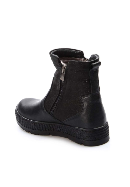 MirgeShoes Gümüş Unisex Çocuk Fermuarlı Klasik Bot İçi Kürklü Hakiki Deri MRG0189911241237