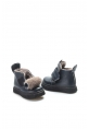 MirgeShoes Lacivert Unisex Çocuk Cırtcırtlı Klasik Bot İçi Kürklü Hakiki Deri MRG0189911241252