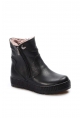 MirgeShoes Siyah Unisex Çocuk Fermuarlı Klasik Bot İçi Kürklü Hakiki Deri MRG0189911241232