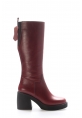 MirgeShoes Bordo Kadın Klasik Çizme İçi Yarım Kürklü Dışı Hakiki Deri MRG013472526166220