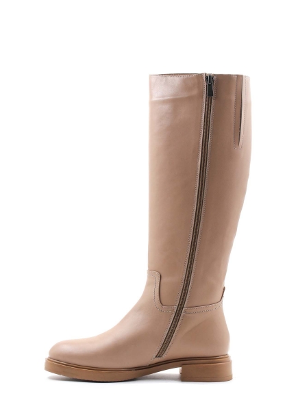 MirgeShoes Nohut Kadın Klasik Çizme İçi Yarım Kürklü Dışı Hakiki Deri MRG01140252618396