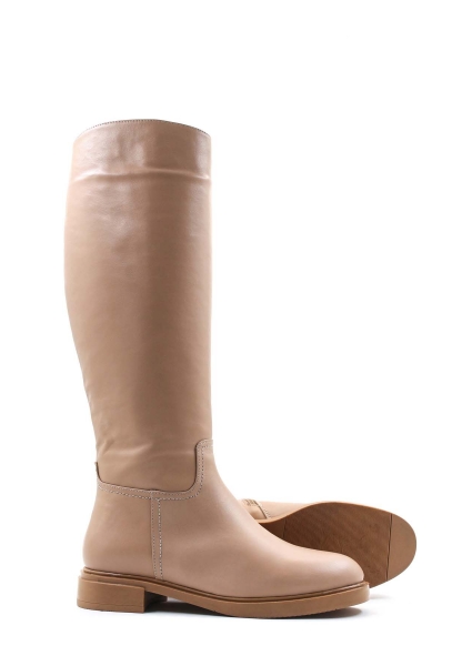 MirgeShoes Nohut Kadın Klasik Çizme İçi Yarım Kürklü Dışı Hakiki Deri MRG01140252618396