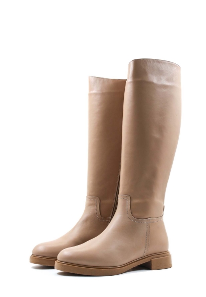 MirgeShoes Nohut Kadın Klasik Çizme İçi Yarım Kürklü Dışı Hakiki Deri MRG01140252618396