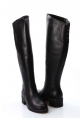 MirgeShoes Siyah Kadın Klasik Çizme İçi Yarım Kürklü Dışı Kaliteli Hakiki Deri MRG01194252611120