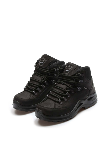 MirgeShoes Siyah Bağcıklı Erkek Outdoor Combat Bot Hakiki Deri MRG01247192611436