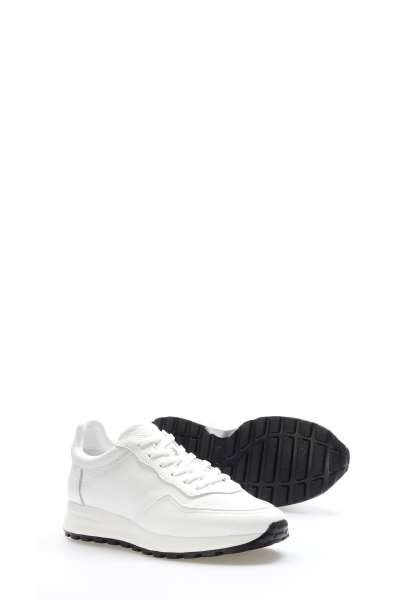 MirgeShoes Beyaz Bağcıklı Erkek Casual Ayakkabı Hakiki Deri MRG018531315287