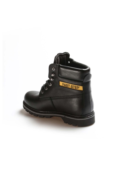 MirgeShoes Siyah Bağcıklı Erkek Worker Bot Kaymaz Taban Hakiki Deri MRG0110681913262