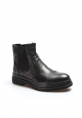 MirgeShoes Siyah Lastikli Erkek Klasik Chelsea Bot Kalın Taban Hakiki Deri MRG011073191311144