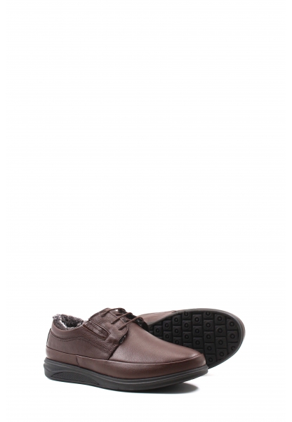 MirgeShoes Kahve Bağcıklı Erkek Casual Ayakkabı Hakiki Deri MRG0125619131698