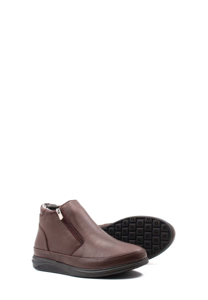 MirgeShoes Kahve Fermuarlı Erkek Klasik Bot Kaymaz Taban Hakiki Deri MRG0125619131937