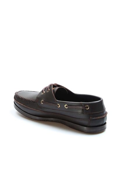 MirgeShoes Kahve Bağcıklı Erkek Loafer Babet Ayakkabı Hakiki Deri MRG017587141246111032