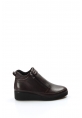 MirgeShoes Kahve Fermuarlı Kadın Dolgu Topuk Bot Kaliteli Hakiki Deri MRG0199319261468