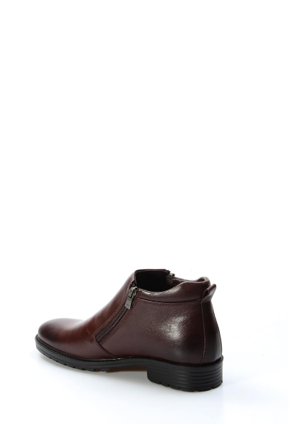 MirgeShoes Kahve Fermuarlı Erkek Klasik Bot Kaymaz Taban Hakiki Deri MRG018014131521