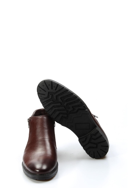 MirgeShoes Kahve Fermuarlı Erkek Klasik Bot Kaymaz Taban Hakiki Deri MRG018014131521