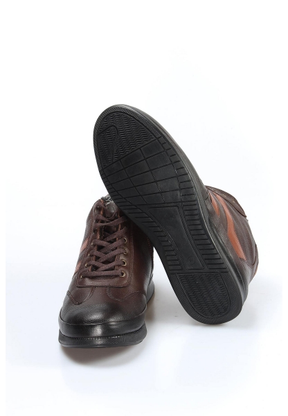 MirgeShoes Kahve Erkek Comfort Bot Kaymaz Taban Hakiki Deri MRG0198519131877